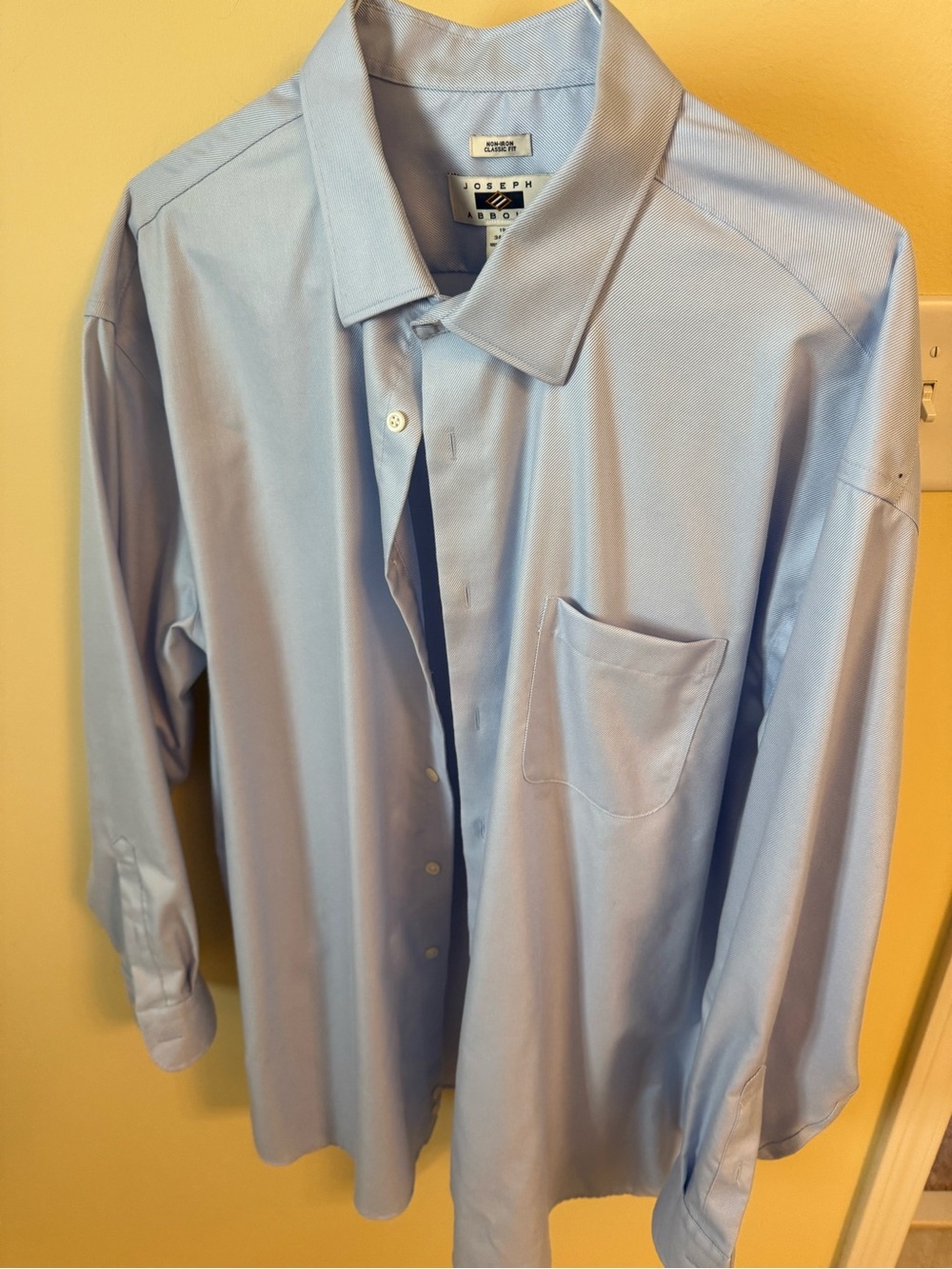 Joseph Abboud Men's Pale Blue Dress Shirt with Chest Pocket